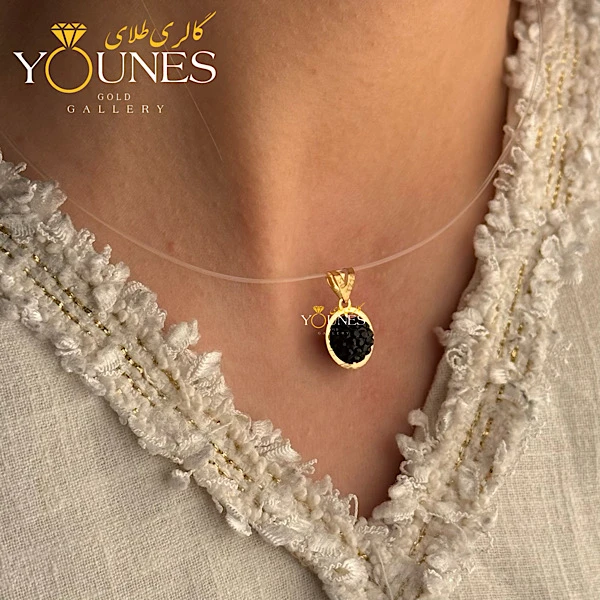 آویز سواروسکی گوی مشکی طلا